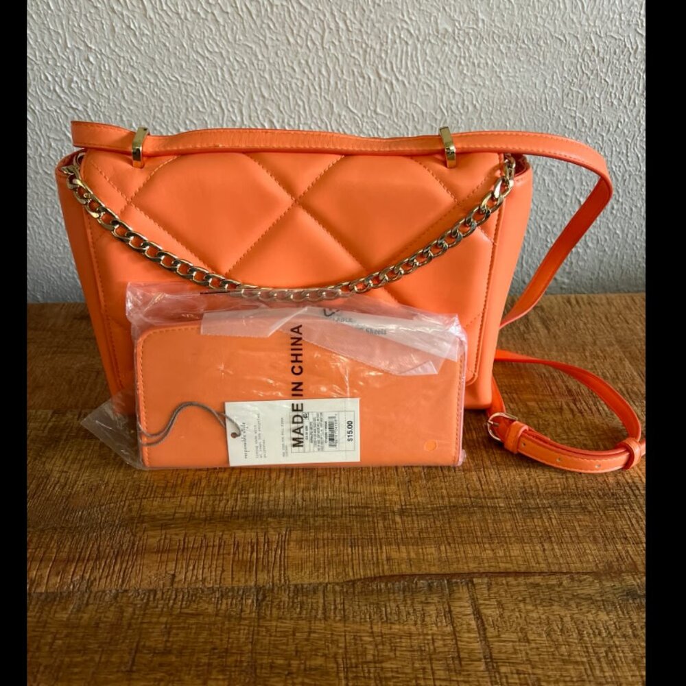 Orange purse and wallet Bundle